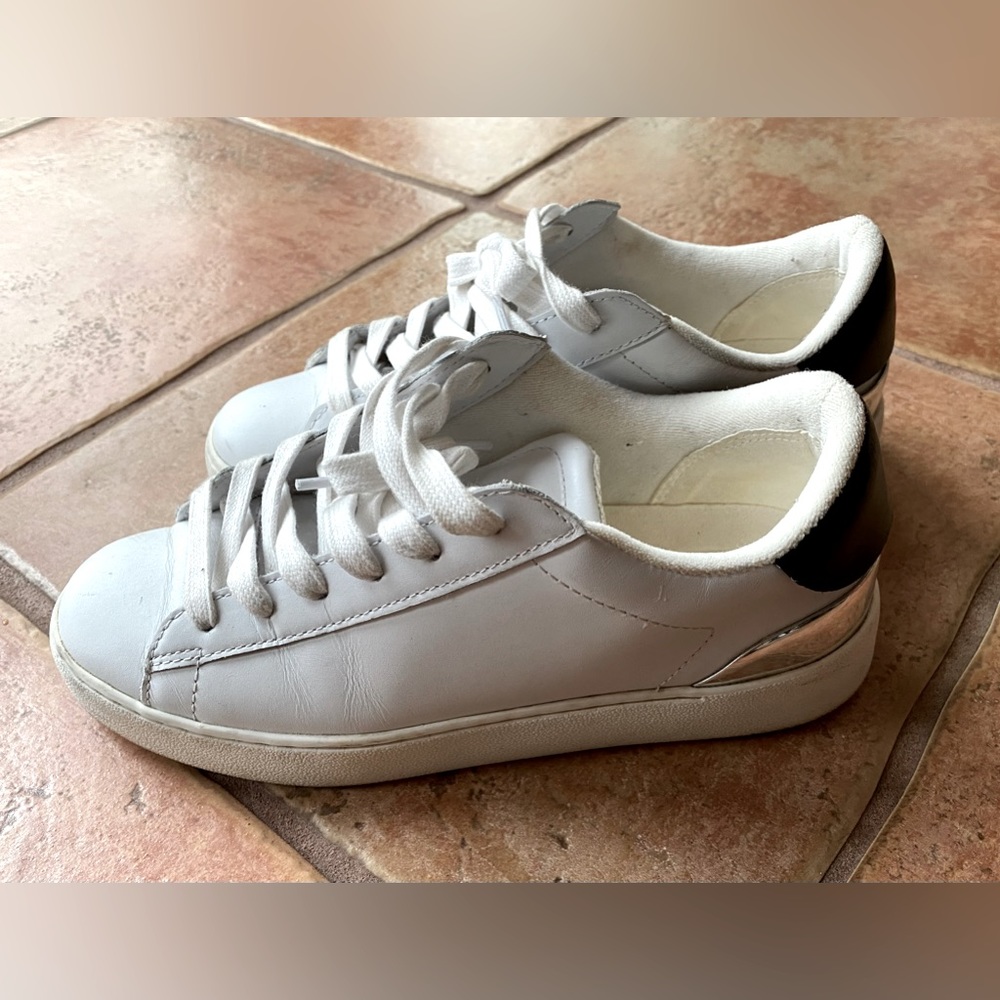 Nine West Palyla Leather Sneakers White blue women size 6